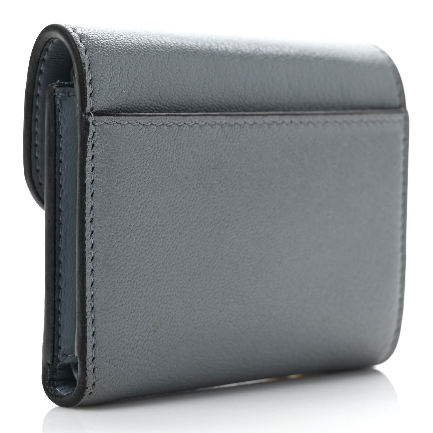 Christian Dior Grained Calfskin Saddle Card Holder Sky Blue 3 of 6