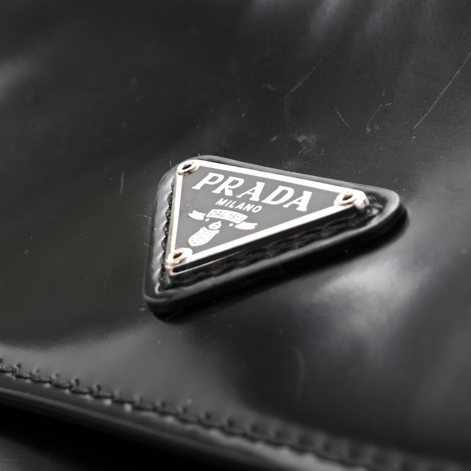 Prada Spazzolato Cleo Flap Shoulder Bag Black 9 of 10