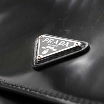 Prada Spazzolato Cleo Flap Shoulder Bag Black 9 of 10