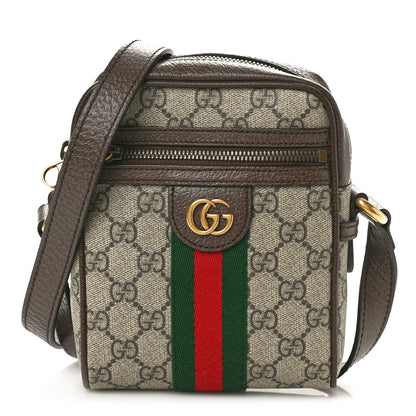 Gucci GG Supreme Monogram Web Mini Ophidia Messenger Brown 1 of 11