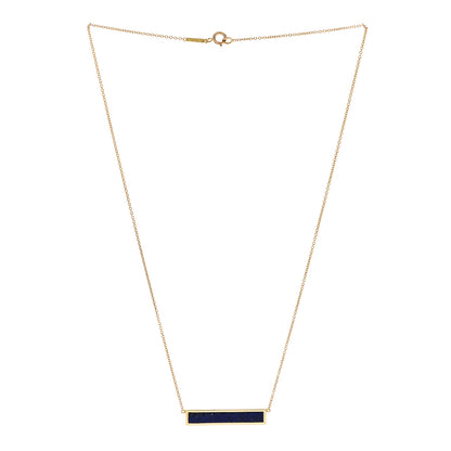 Jennifer Meyer 18K Yellow Gold Lapis Lazuli Bar Pendant Necklace 3 of 7