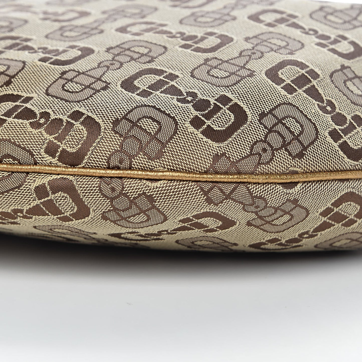 Canvas Horsebit Glam Hobo Bronze