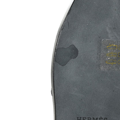 Hermes Epsom Oran Sandals 37.5 Black 10 of 11