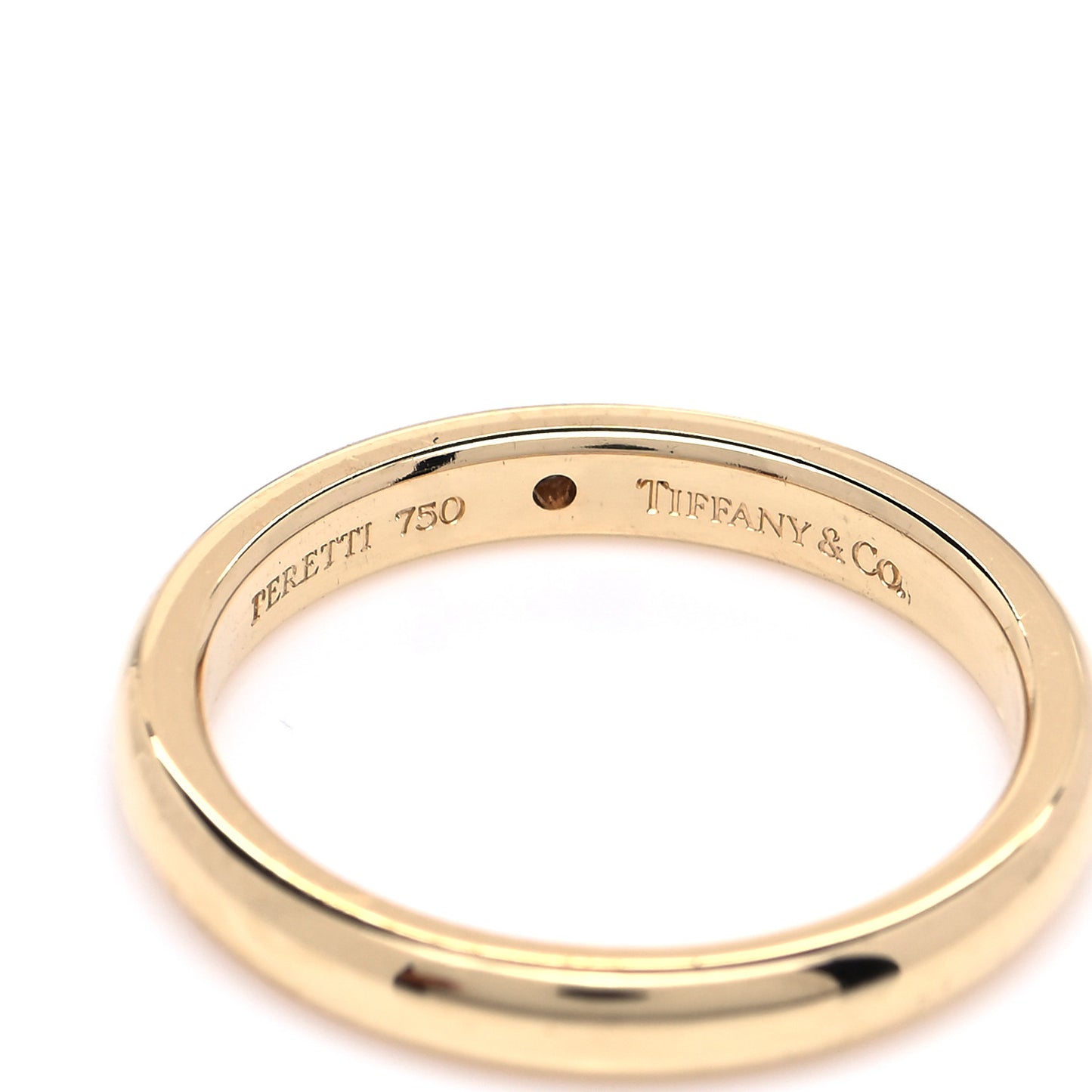 18K Yellow Gold Diamond Elsa Peretti Band Ring 53 6.5