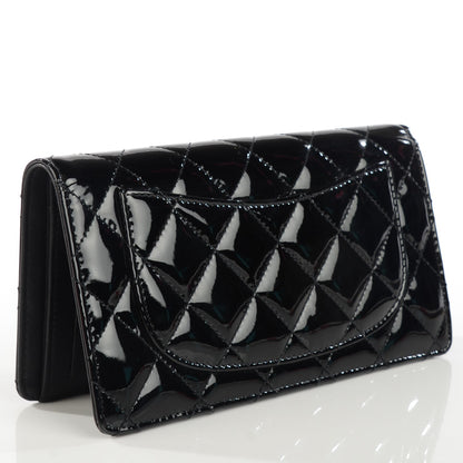 Chanel Patent Calfskin Quilted Yen Wallet Black 3 of 8