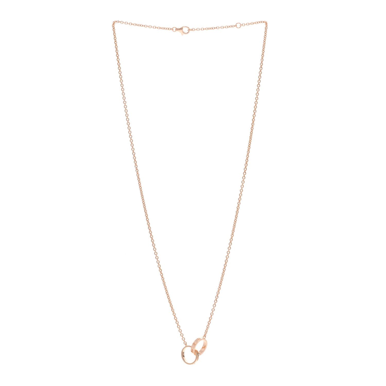 Cartier 18K Pink Gold Interlocking LOVE Necklace 3 of 6