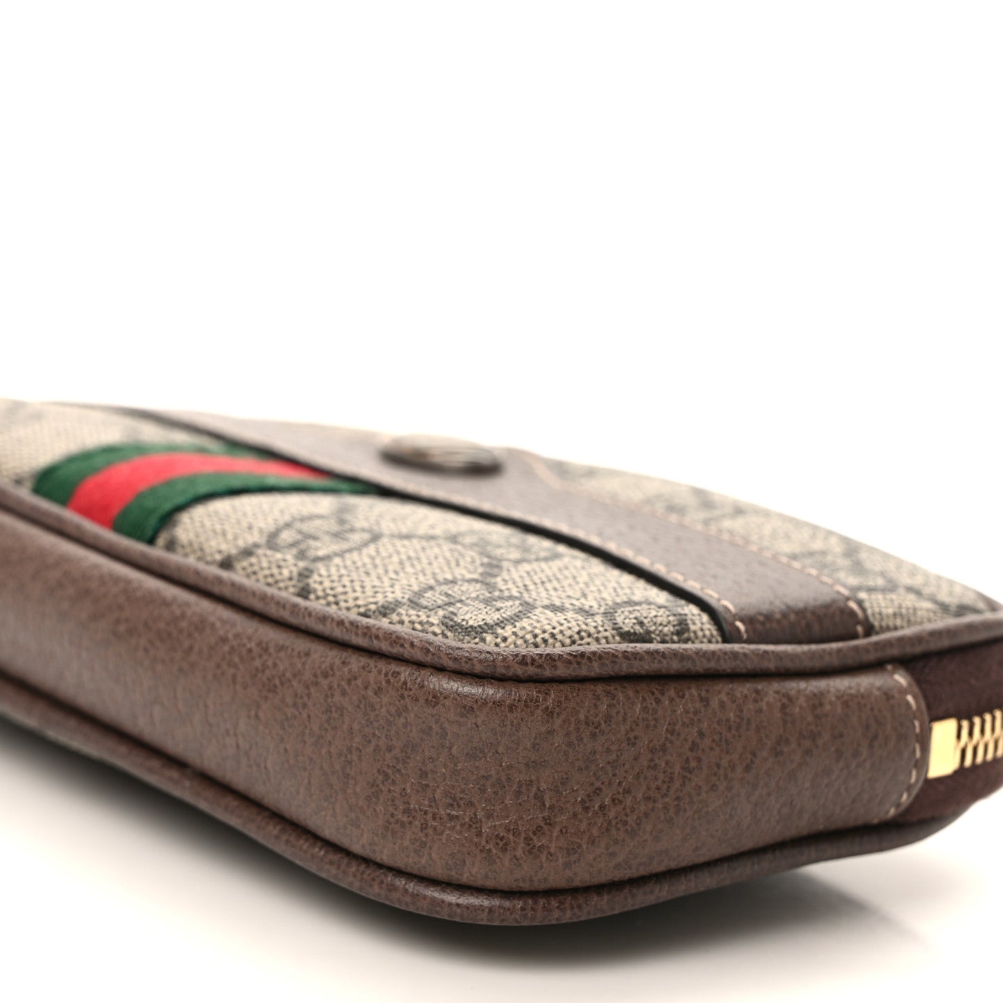 GG Supreme Monogram Web Ophidia Belted iPhone Case 85 34 Dark Brown