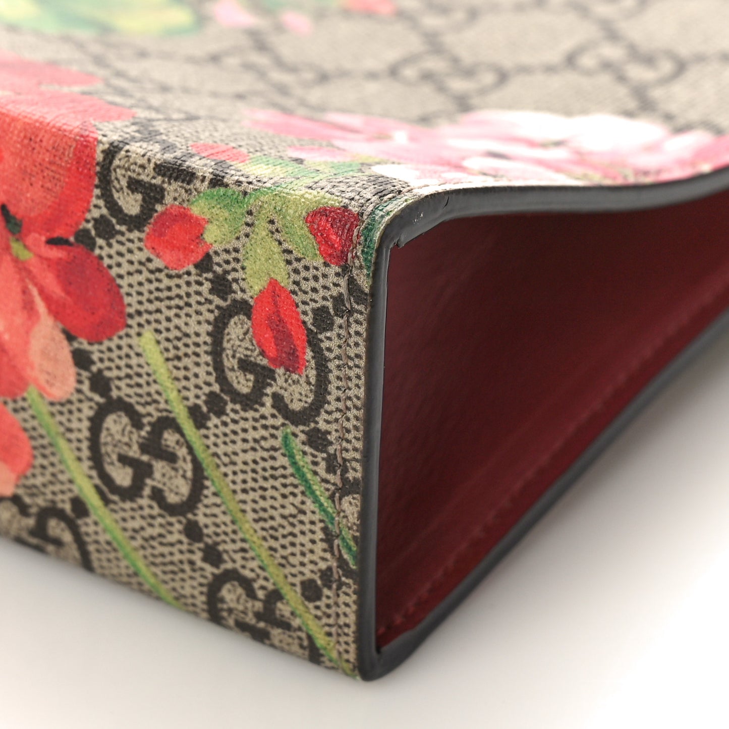 GG Supreme Monogram Blooms Large Cosmetic Case Beige Multicolor Dry Rose