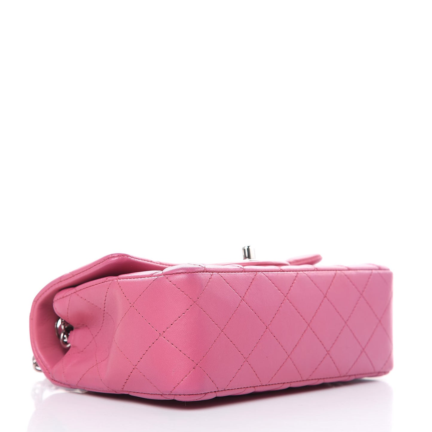 Lambskin Quilted Mini Rectangular Flap Dark Pink
