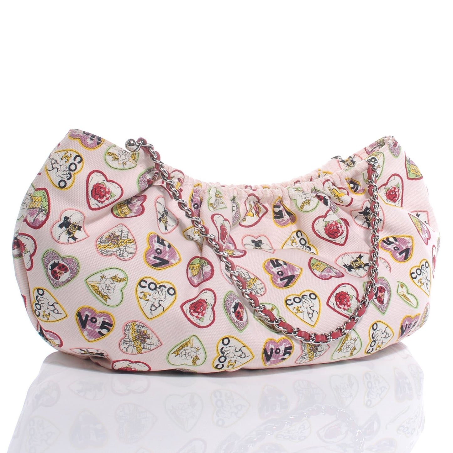 Canvas Coco Hearts Handbag Pink