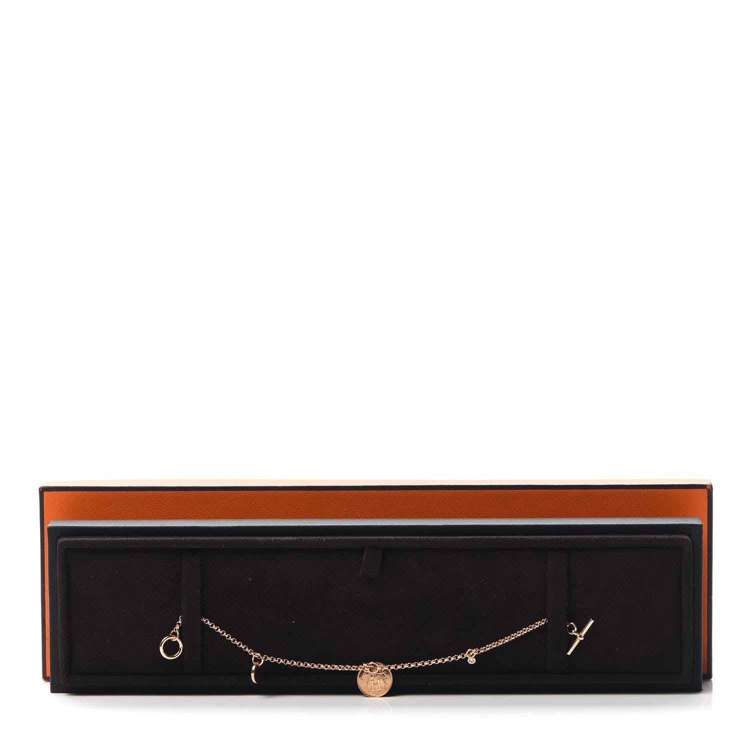 Hermes 18K Rose Gold Diamond PM Ex-Libris Bracelet SH 6 of 6