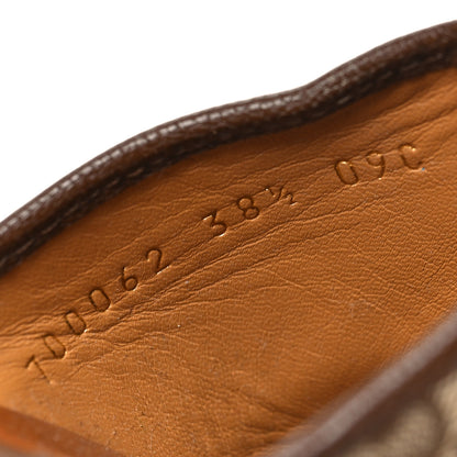 Gucci Monogram Goatskin Horsebit Clog Mules 38.5 Beige Ebony Brown Sugar 9 of 9