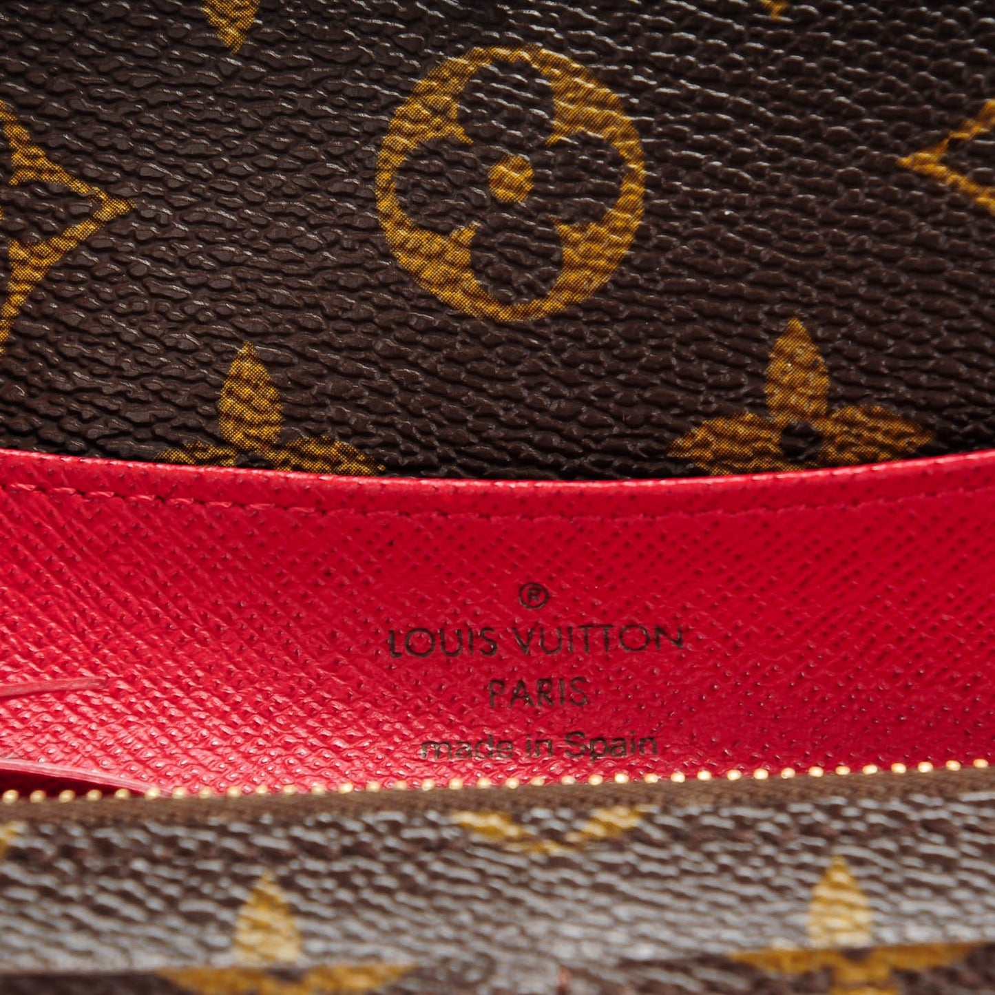 Monogram Emilie Wallet Red