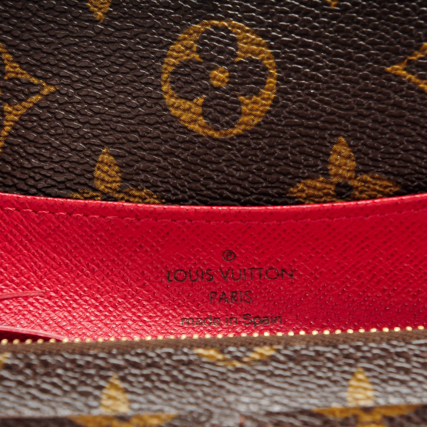Louis Vuitton Monogram Emilie Wallet Red 6 of 10