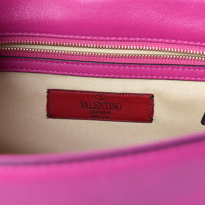 Valentino Garavani Vitello Medium Glam Lock Rockstud Flap Fuxia 6 of 10