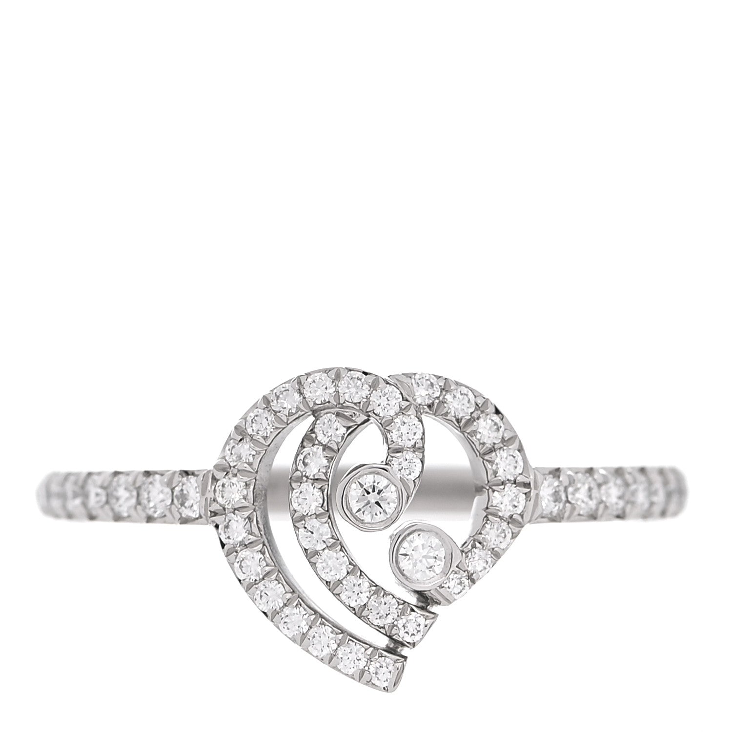 Tiffany Platinum Diamond Enchant Heart Ring 54 7 1 of 6