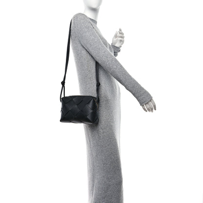 Bottega Veneta Lambskin Maxi Intrecciato Small Cassette Camera Bag Black 2 of 9