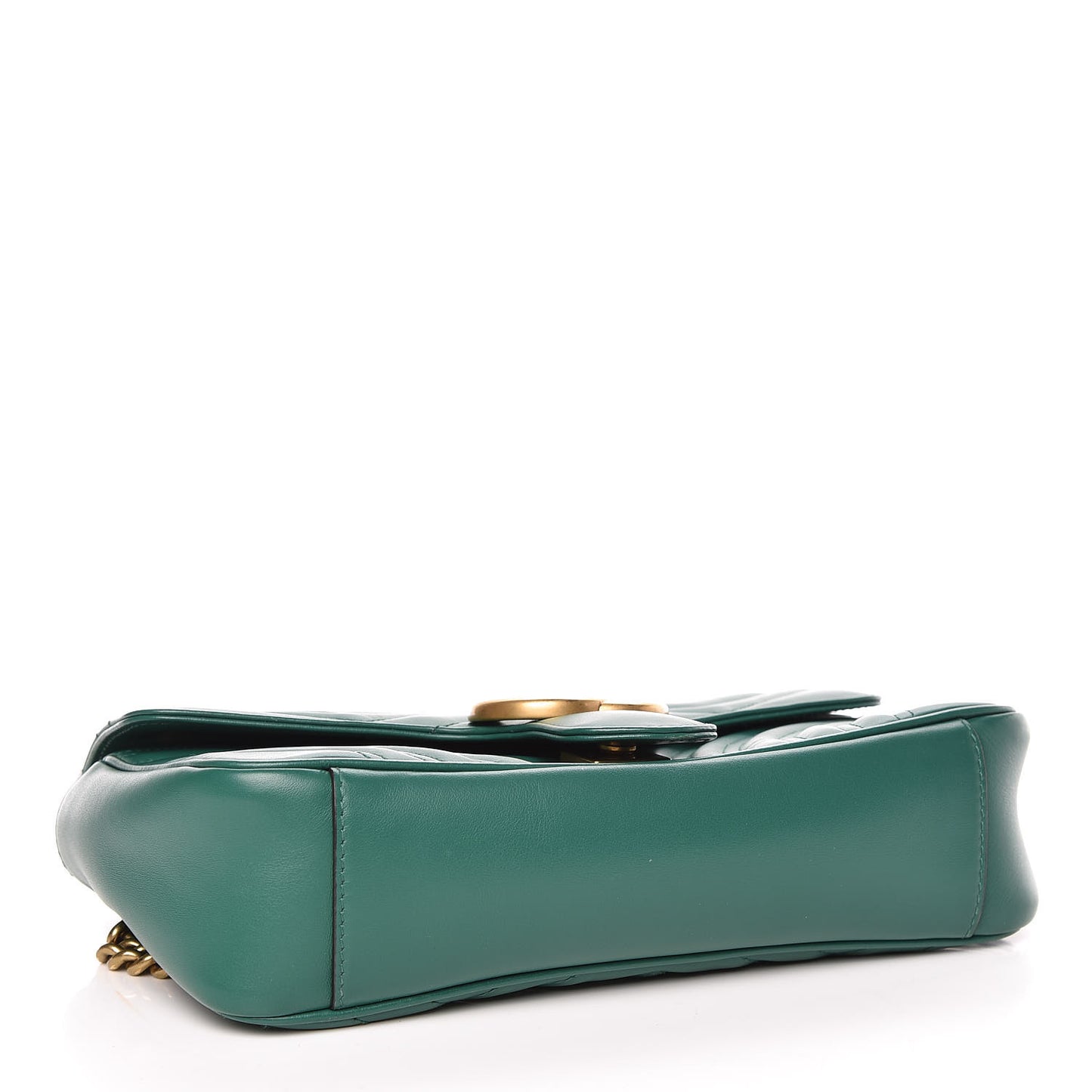 Calfskin Matelasse Small GG Marmont Shoulder Bag Emerald Green