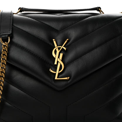 Saint Laurent Calfskin Y Quilted Monogram Small Loulou Chain Satchel Black 9 of 11