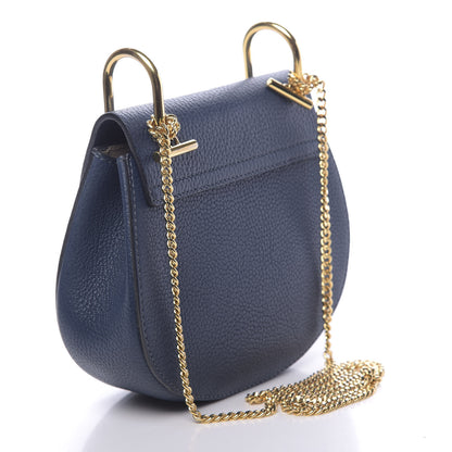 Chloe Grained Lambskin Mini Drew Shoulder Bag Royal Navy 3 of 9
