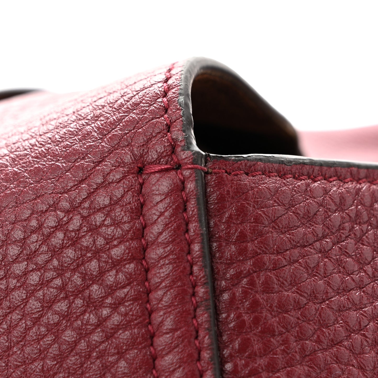 Grained Calfskin Softbit Maxi Shoulder Bag Rosso Ancora Red