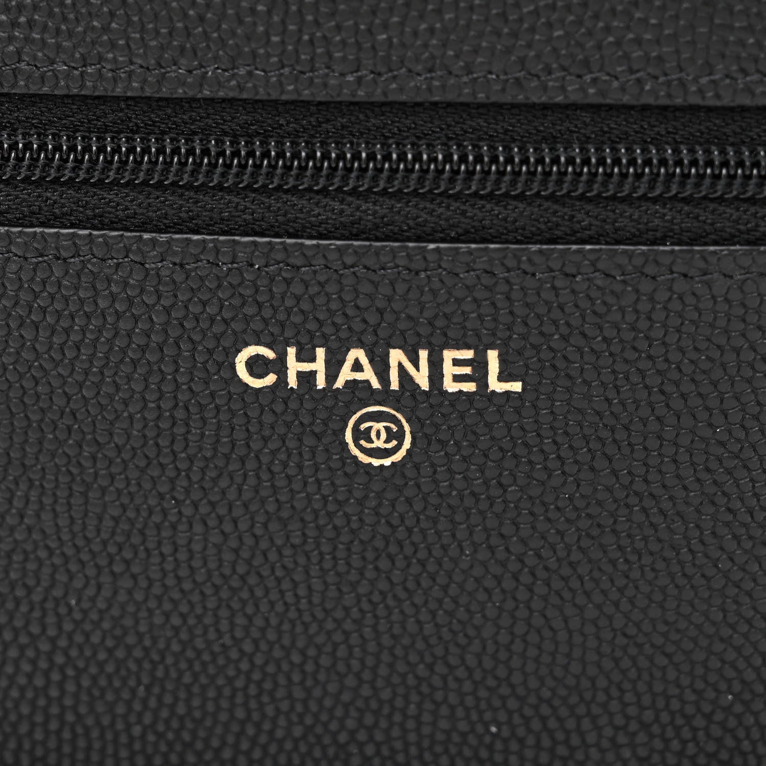 Chanel Caviar Quilted Striated CC Wallet On Chain WOC Black 6 of 13