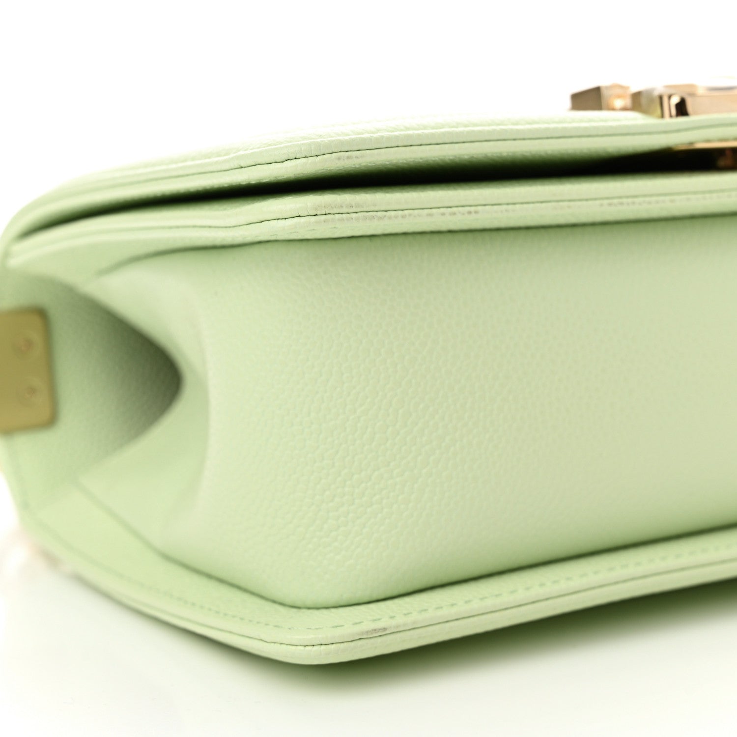 Chanel Caviar Chevron Quilted Small Boy Flap Light Green 9 of 11