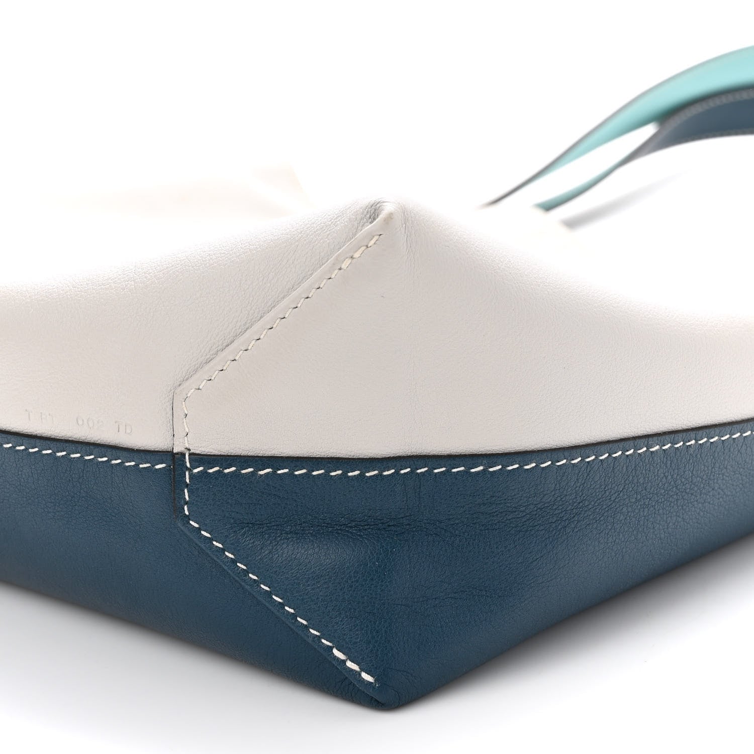 Hermes Veau Sikkim Swift Double Sens 30 Reversible Tote Gris Perle Colvert Bleu Atoll 8 of 9