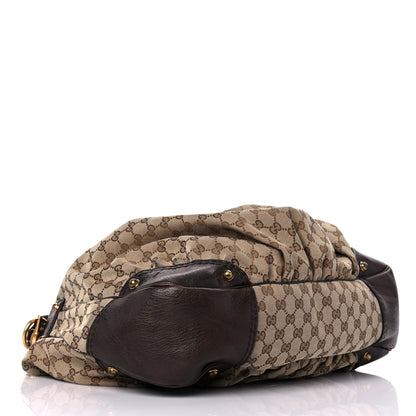 Gucci Monogram Large Jockey Hobo Dark Brown 4 of 18