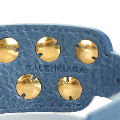Balenciaga Agneau Arena Two Row Giant Gold Bracelet S Bleu Persan 5 of 7