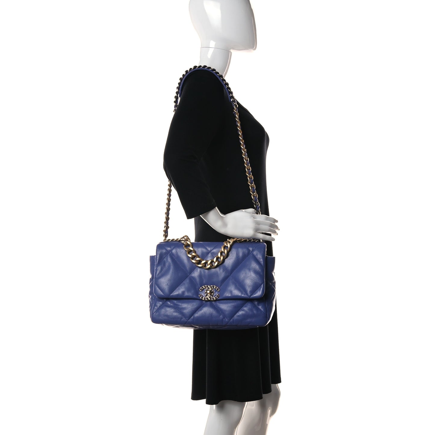 Lambskin Quilted Large Chanel 19 Flap Purple
