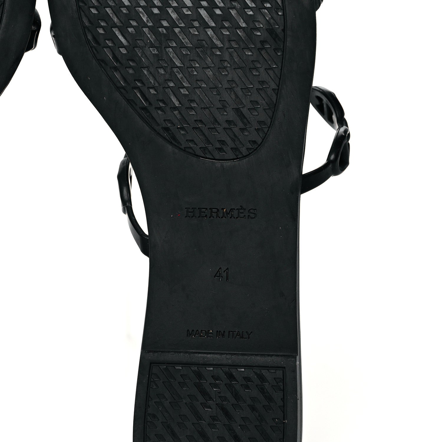 Hermes Rubber Chaine d'Ancre Rivage Sandals 41 Black 6 of 7