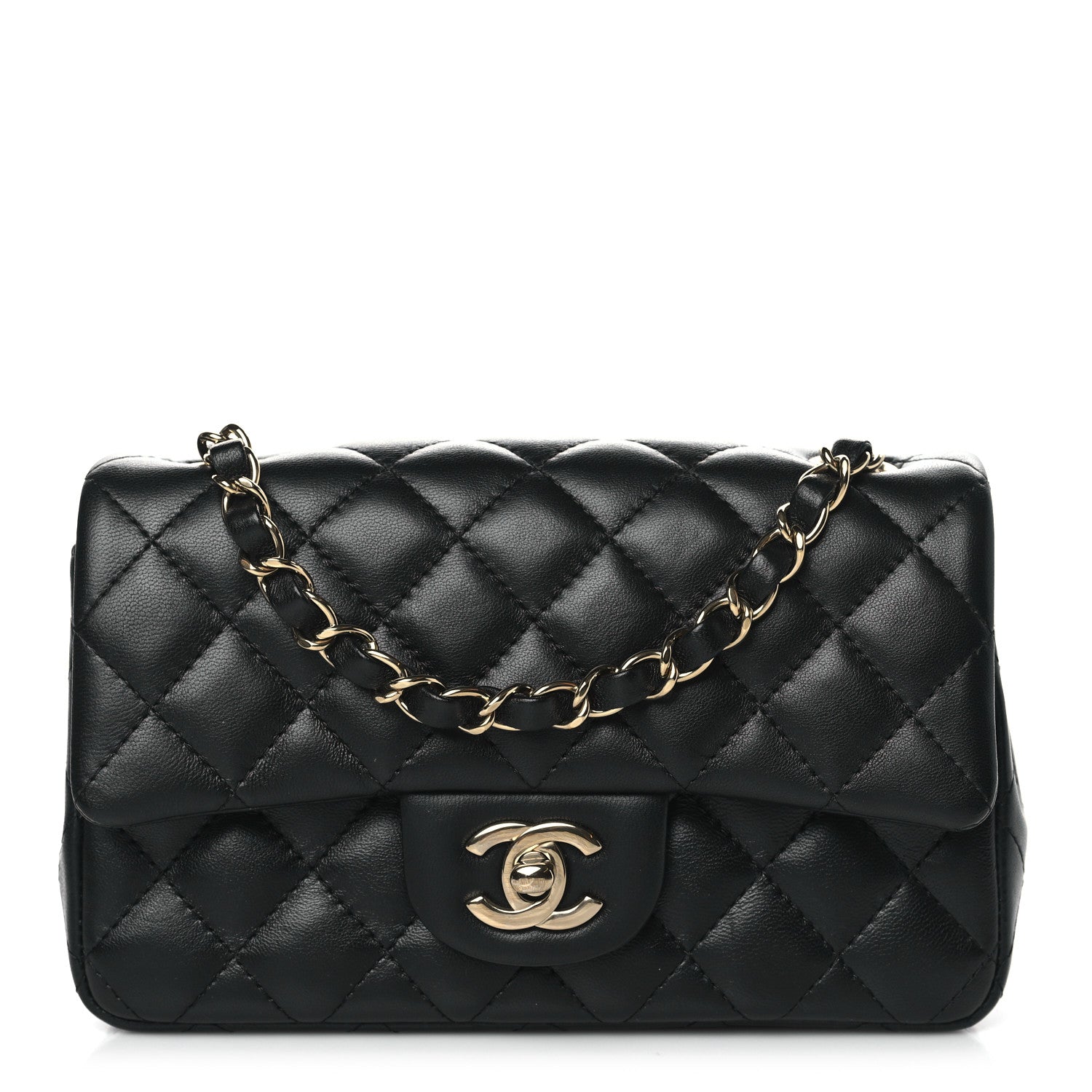 Chanel Lambskin Quilted Mini Rectangular Flap Black 1 of 11