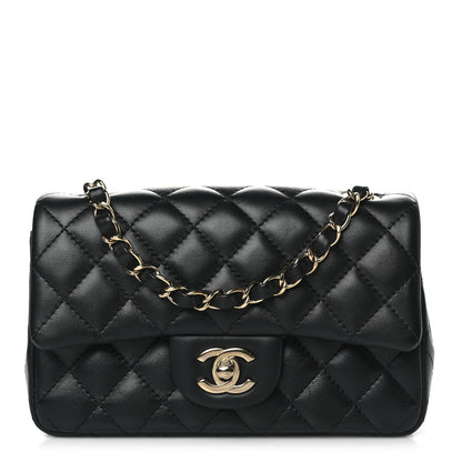 Chanel Lambskin Quilted Mini Rectangular Flap Black 1 of 11