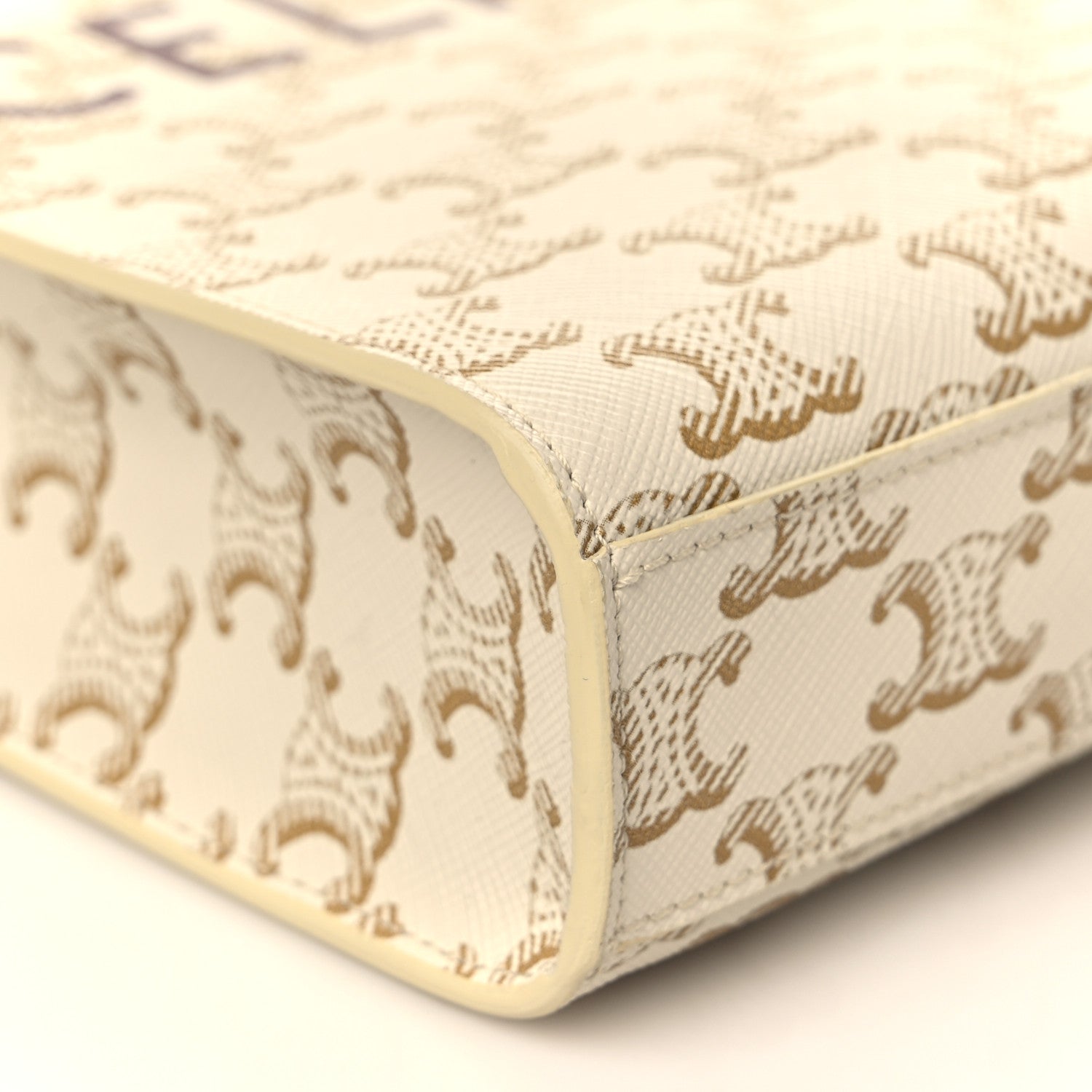 Celine Triomphe Canvas Calfskin Mini Vertical Cabas White 6 of 7