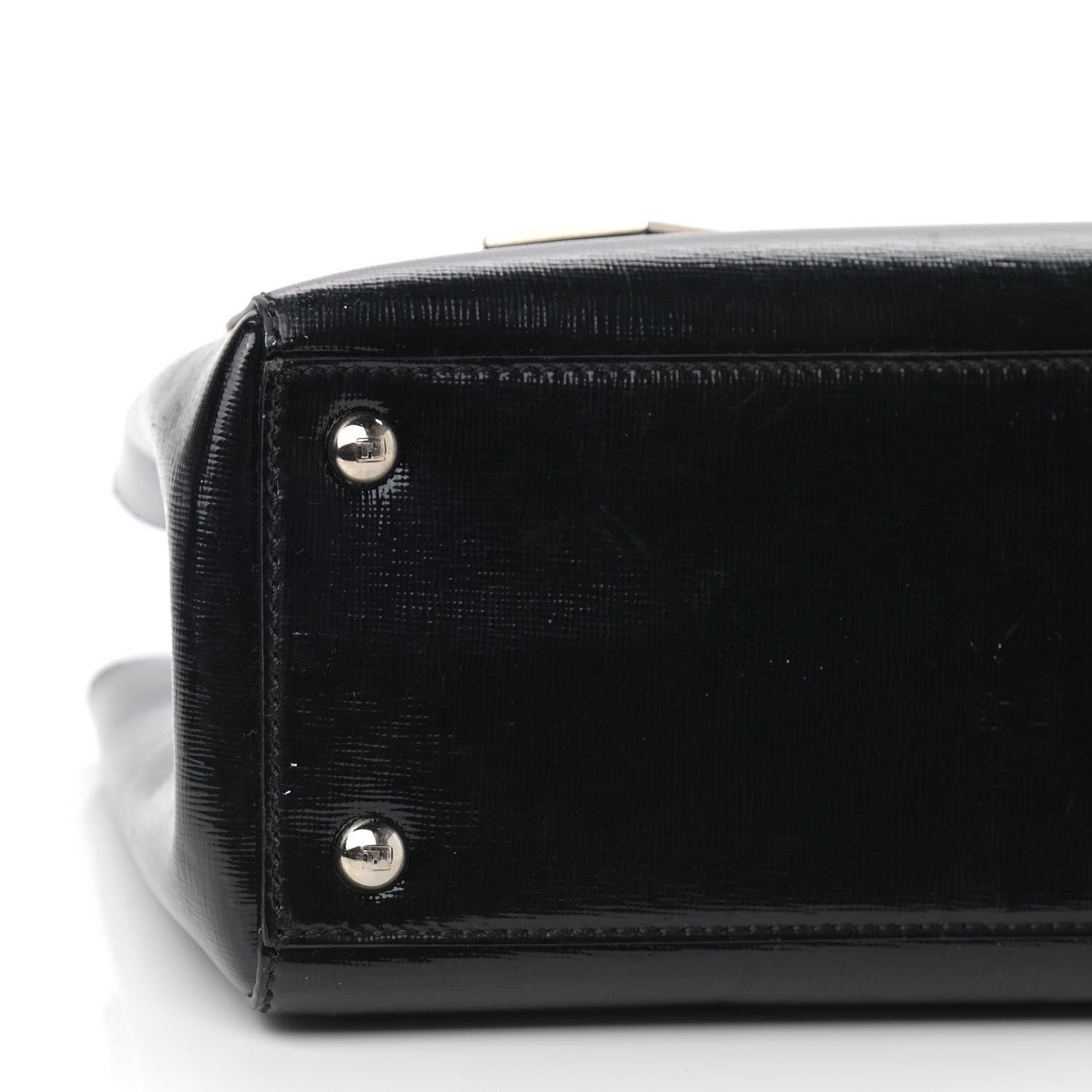 Fendi Patent Vitello Elite Petite 2Jours Tote Black 11 of 12