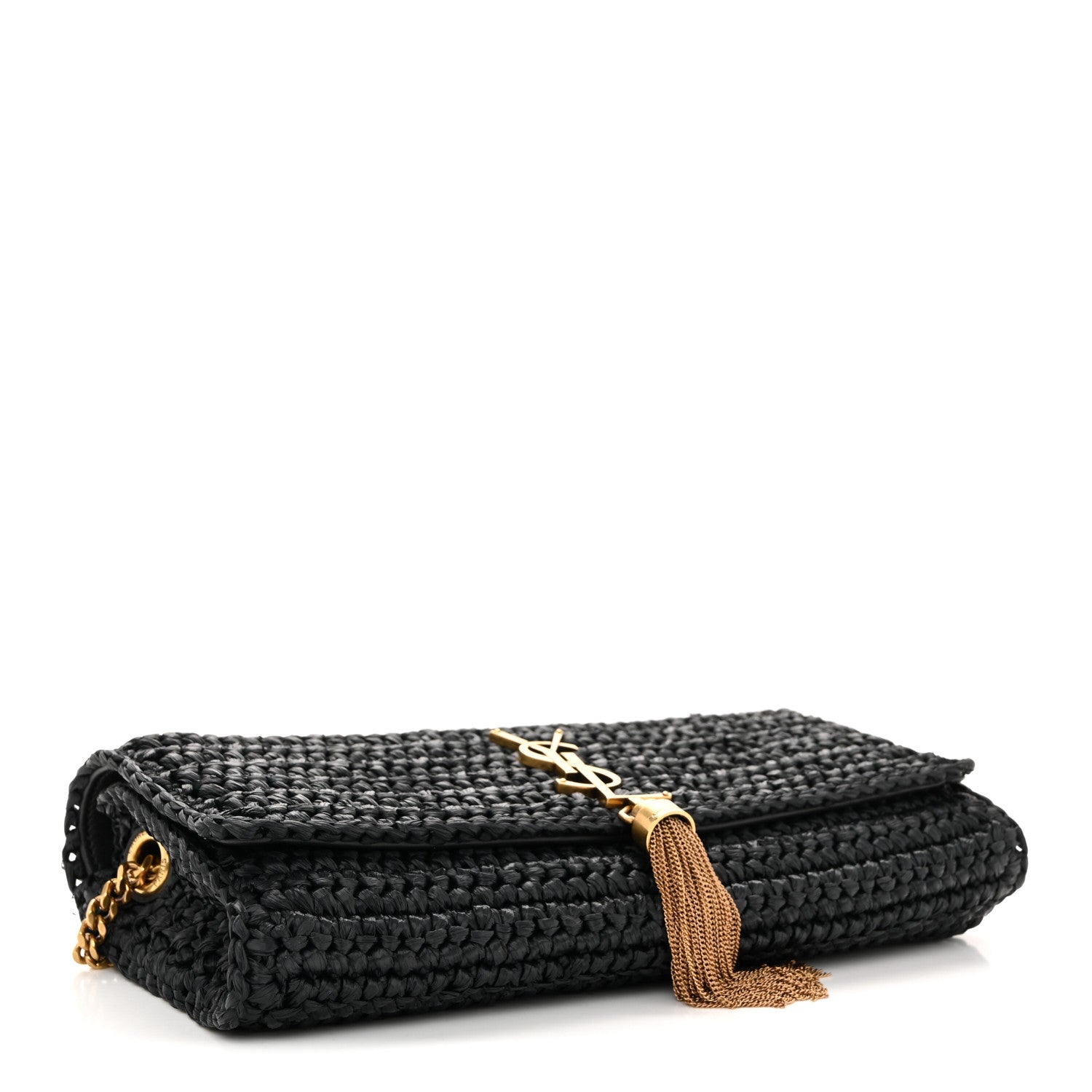 Saint Laurent Raffia Monogram Tassel Kate 99 Black 4 of 12