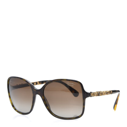 Chanel Acetate Polarized Bijou Square Sunglasses 5355 Tortoise 1 of 8