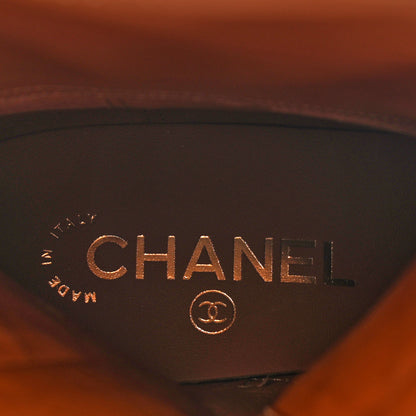 Chanel Calfskin CC Logo Mid Calf Boots 38.5 Caramel 8 of 12