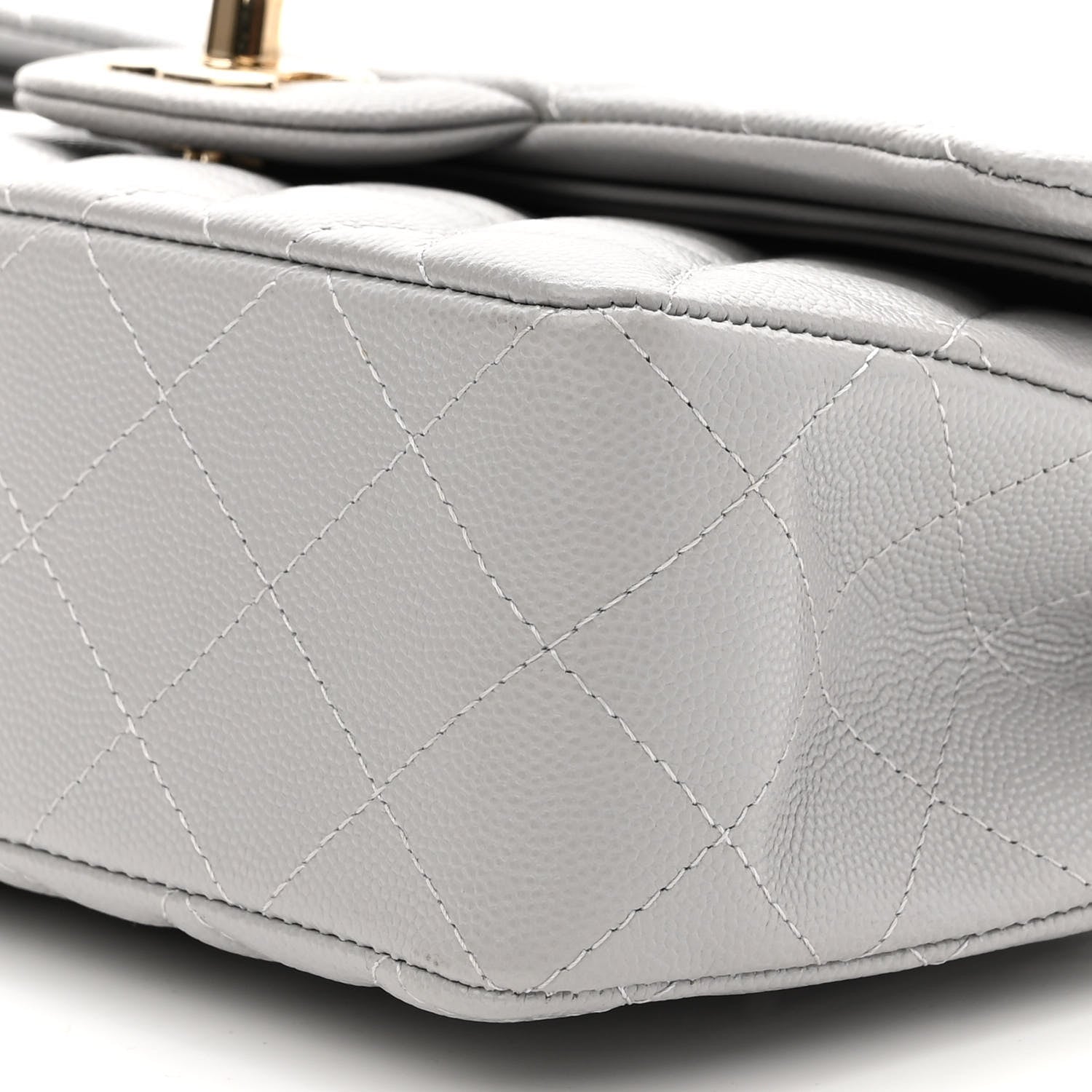 Chanel Caviar Quilted Small Double Flap Grey 10 of 10