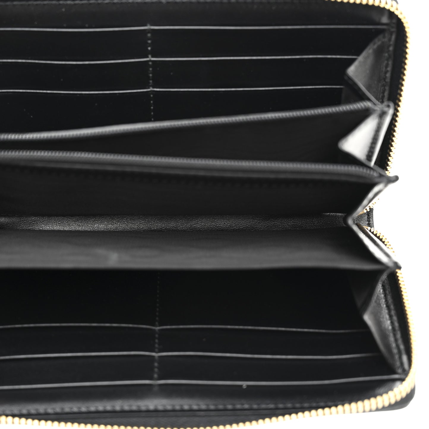 Plutone Calfskin Logo Zip Around Wallet Black