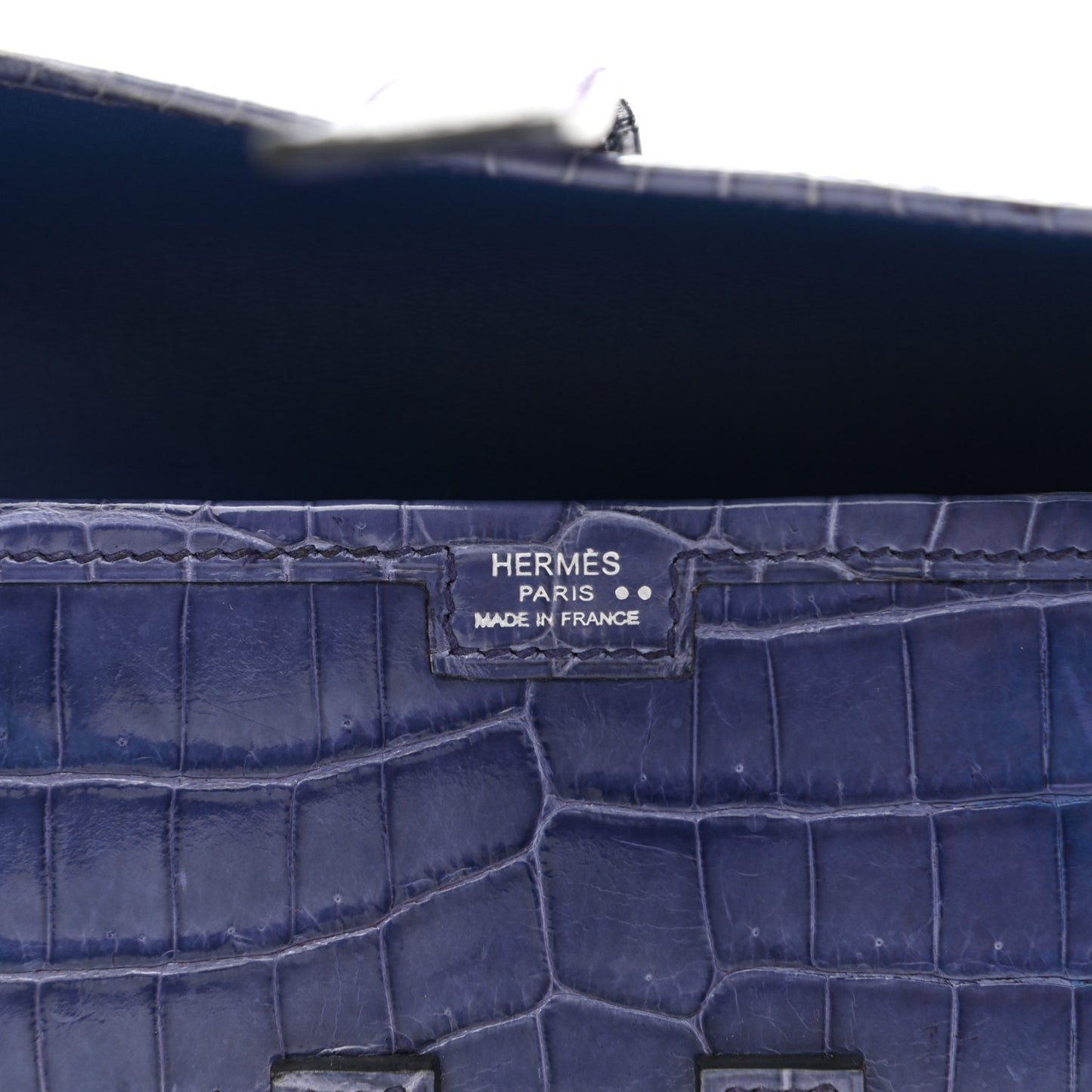 Shiny Niloticus Crocodile Jige Elan 29 Clutch Bleu Brighton