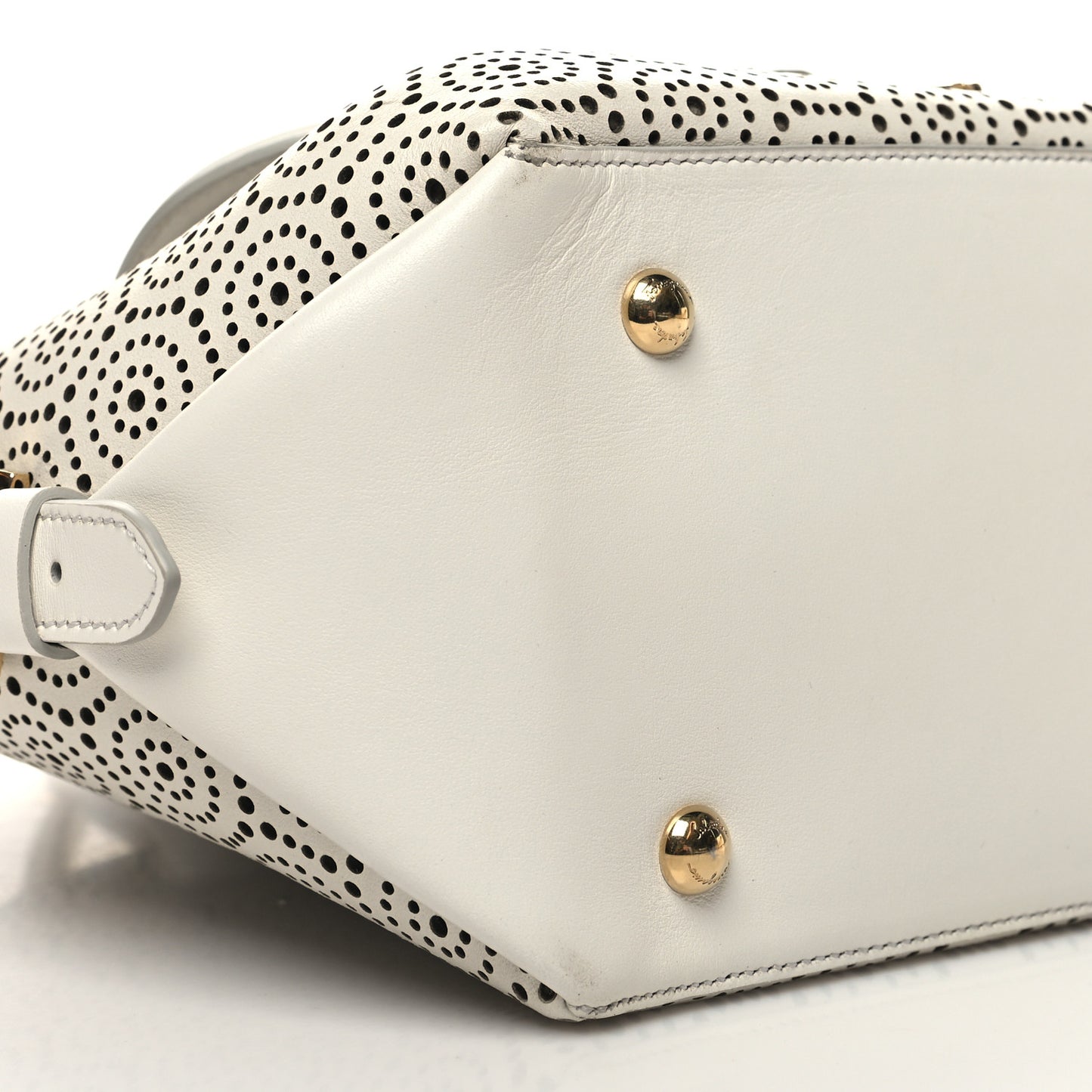 Calfskin Perforated Fiamma Bag White