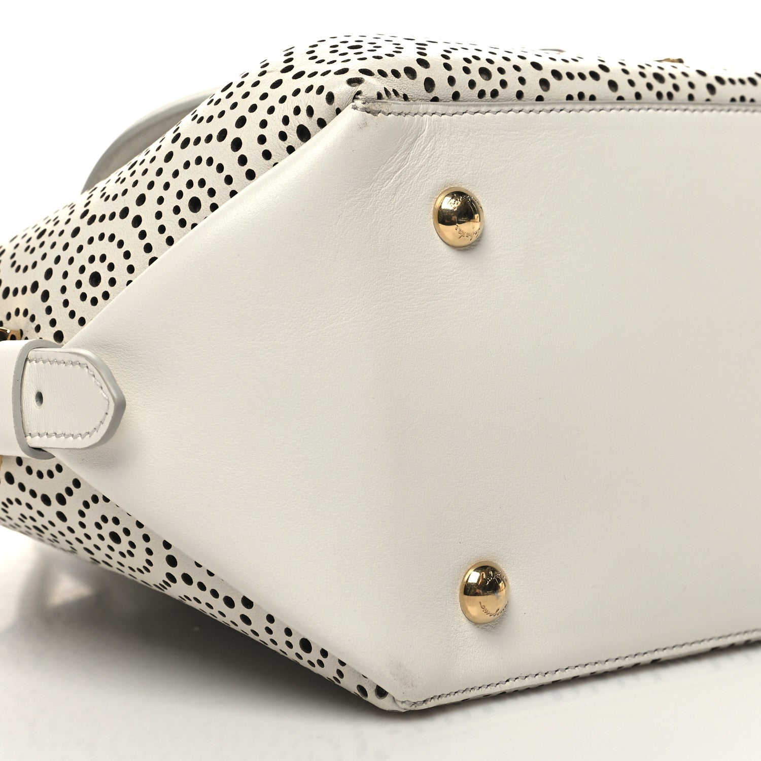 Salvatore Ferragamo Calfskin Perforated Fiamma Bag White 10 of 11