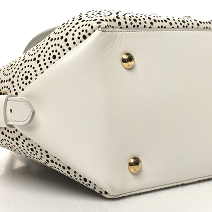 Salvatore Ferragamo Calfskin Perforated Fiamma Bag White 10 of 11