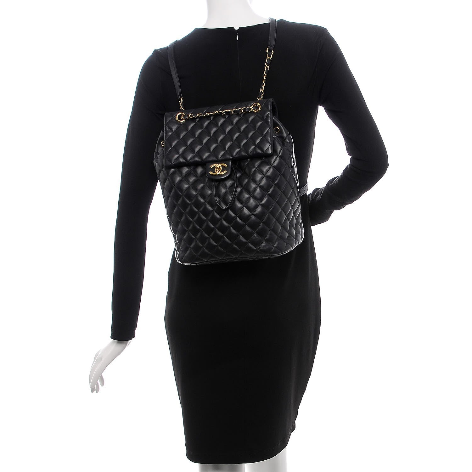 Chanel Lambskin Quilted Large Urban Spirit Backpack Black 2 of 8