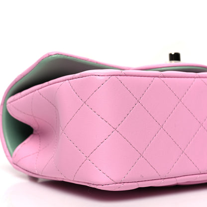 Chanel Lambskin Quilted Mini Top Handle Rectangular Flap Lilac Light Green 9 of 11