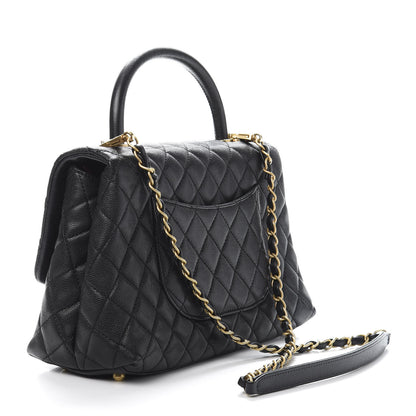Chanel Caviar Quilted Small Coco Handle Flap Black 2 of 10