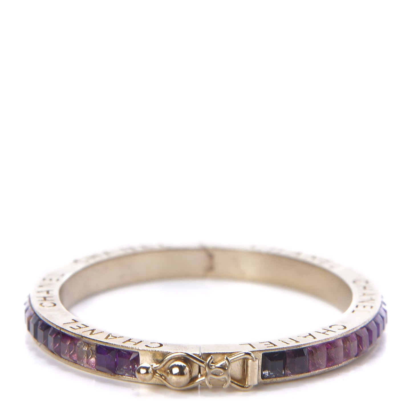 Crystal Logo Bracelet Gold Purple