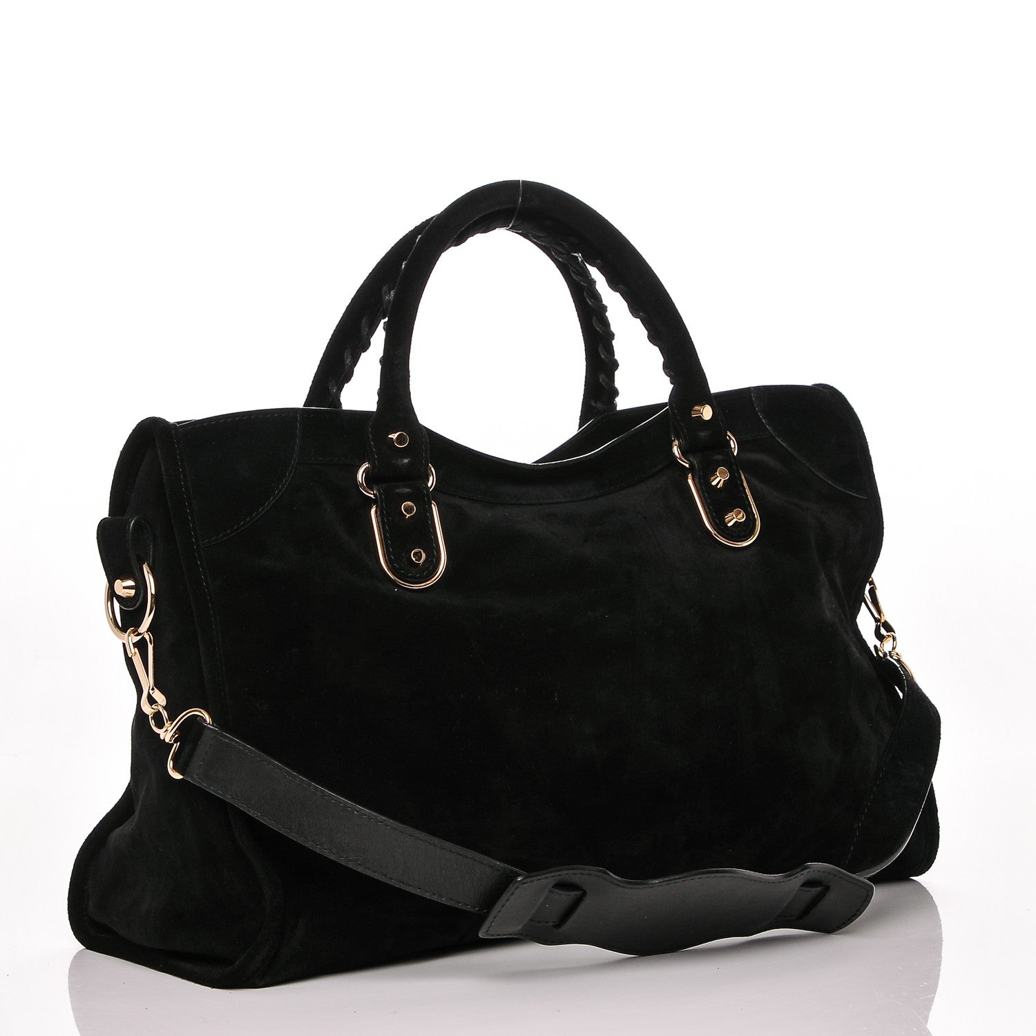 Balenciaga Baby Daim Gold Metallic Edge Hardware City Black 3 of 7